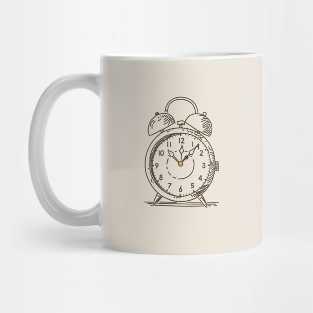 Line art of an Alarm Clock by design/you/love